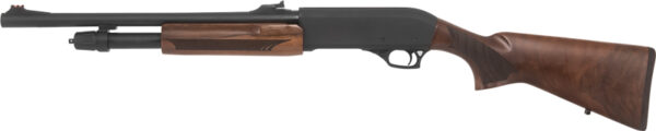 12GA 18.5" Pump Action Shotgun with Blued/Walnut Finish - Image 3