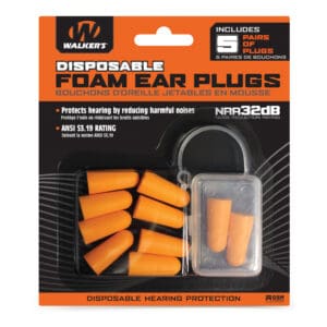 5-Pack Walker's Foam Ear Plugs for Comfortable Noise Reduction