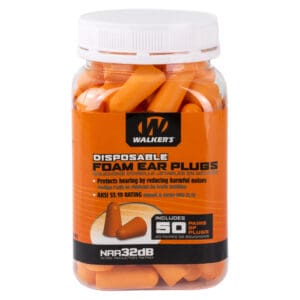 50-Pack Jar of Walker's Foam Ear Plugs - Noise Reduction and Hearing Protection